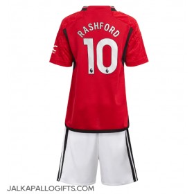 Manchester United Marcus Rashford #10 Koti Peliasu Lasten 2023-24 Lyhythihainen (+ Lyhyet housut)
